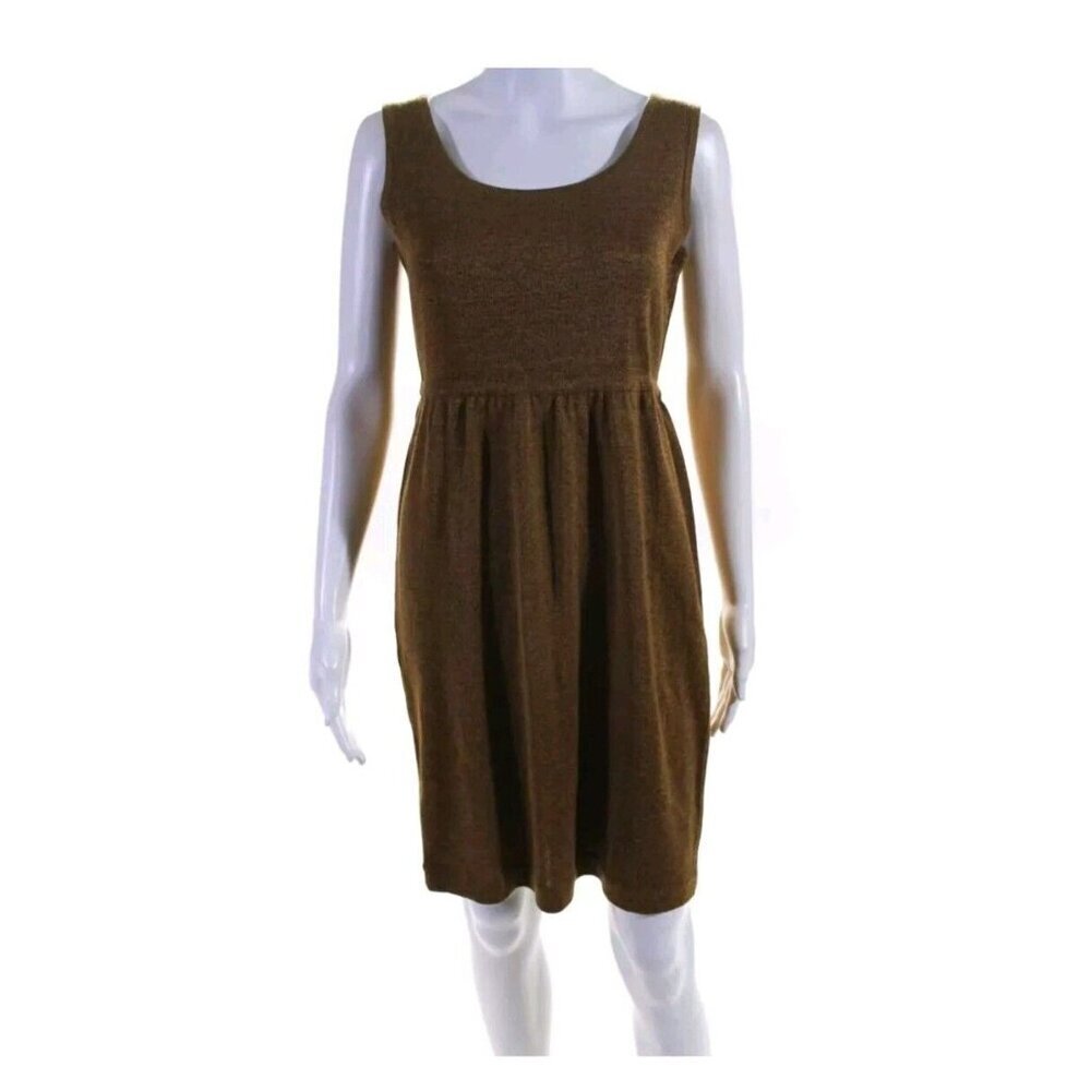 Andrea Jovine Sleeveless Knit  Dress Brown Size Medium